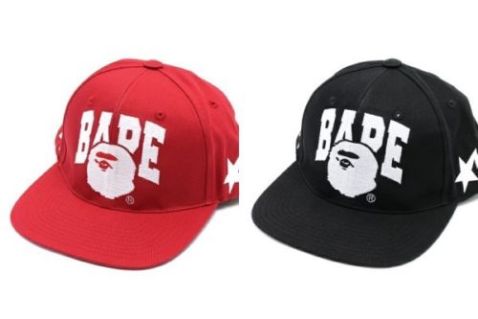 Bape Logo SNAP BACK CAP HAT a bathing Ape Snapback BLACK RED Star